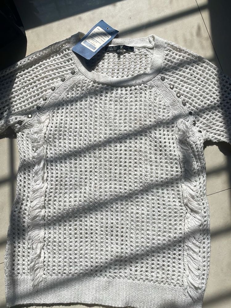 Stylish White Knit Top