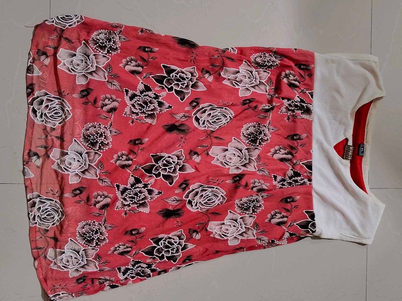 Red Printed Top