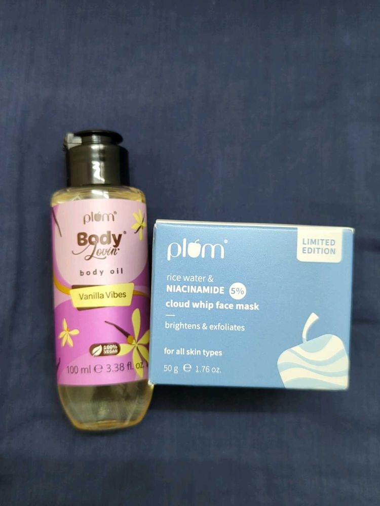 Plum Body Oil And Face Mask Combo