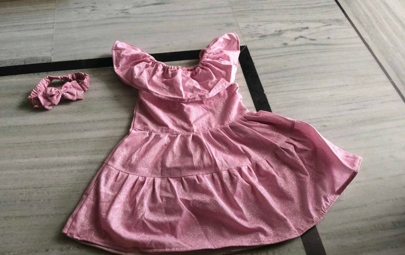 Pink 🩷 shimmeri Frock