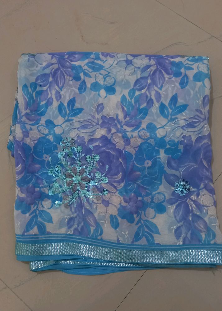 Blue Saree