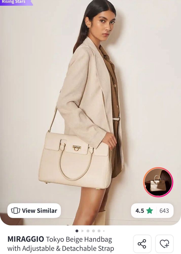 MIRAGGIO Tokyo Beige Handbag