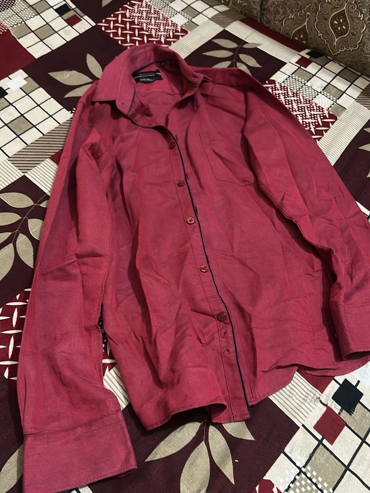 Burgundy Button-Down Shirt