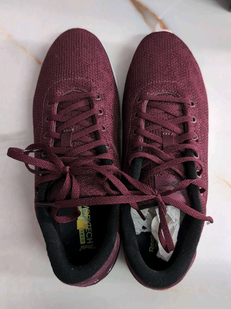 Reebok Maroon Knit Running Shoes