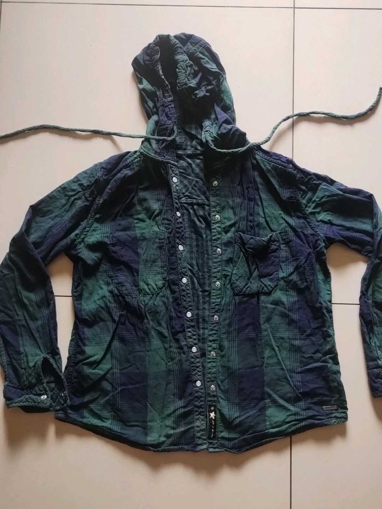 Roadster Two Side Wear Hooded Plaid Shirt