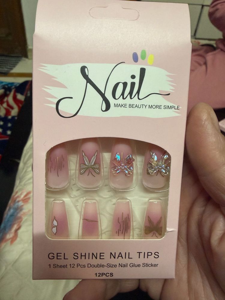 Gel Shine Nail Tips - 12 Pcs