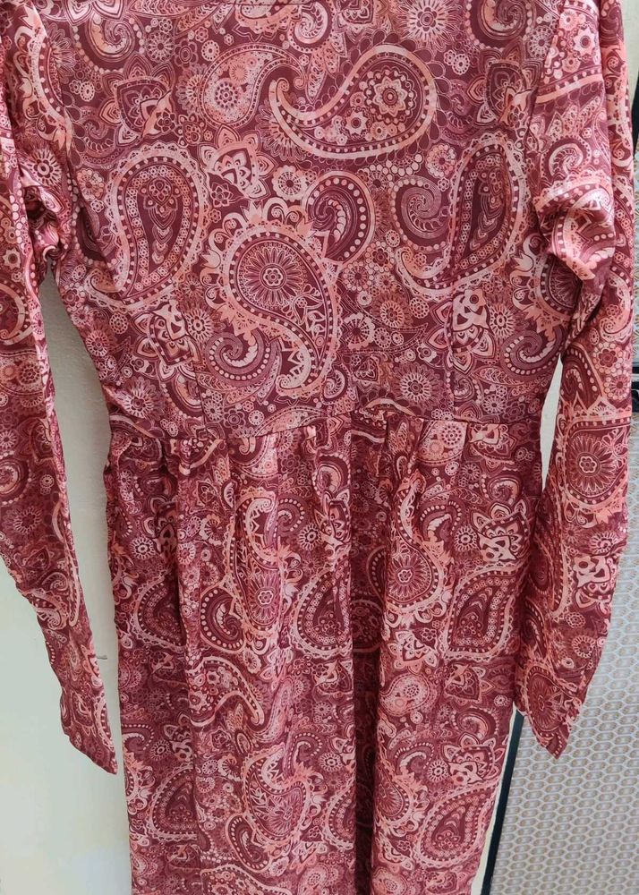 Paisley Print rust long kurti