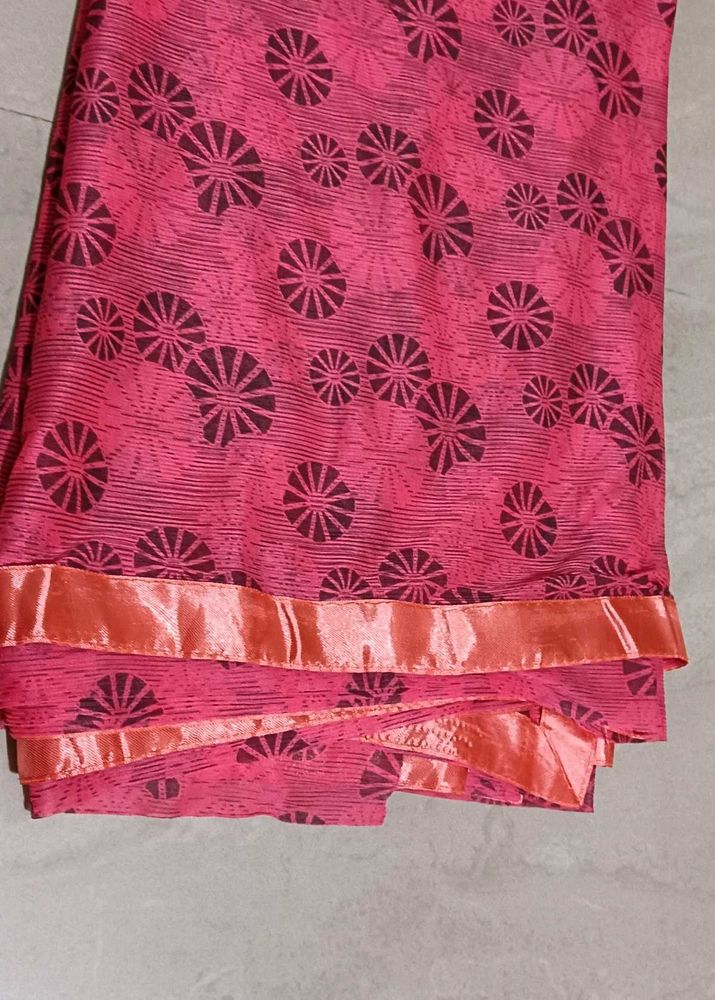 Pink Printed Saree