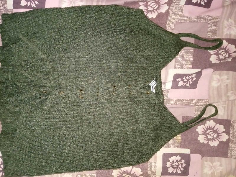 Green Knit Tank Top
