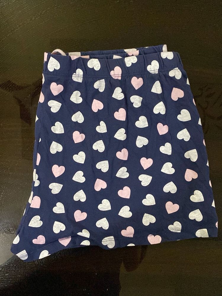 Cute Heart Print Shorts
