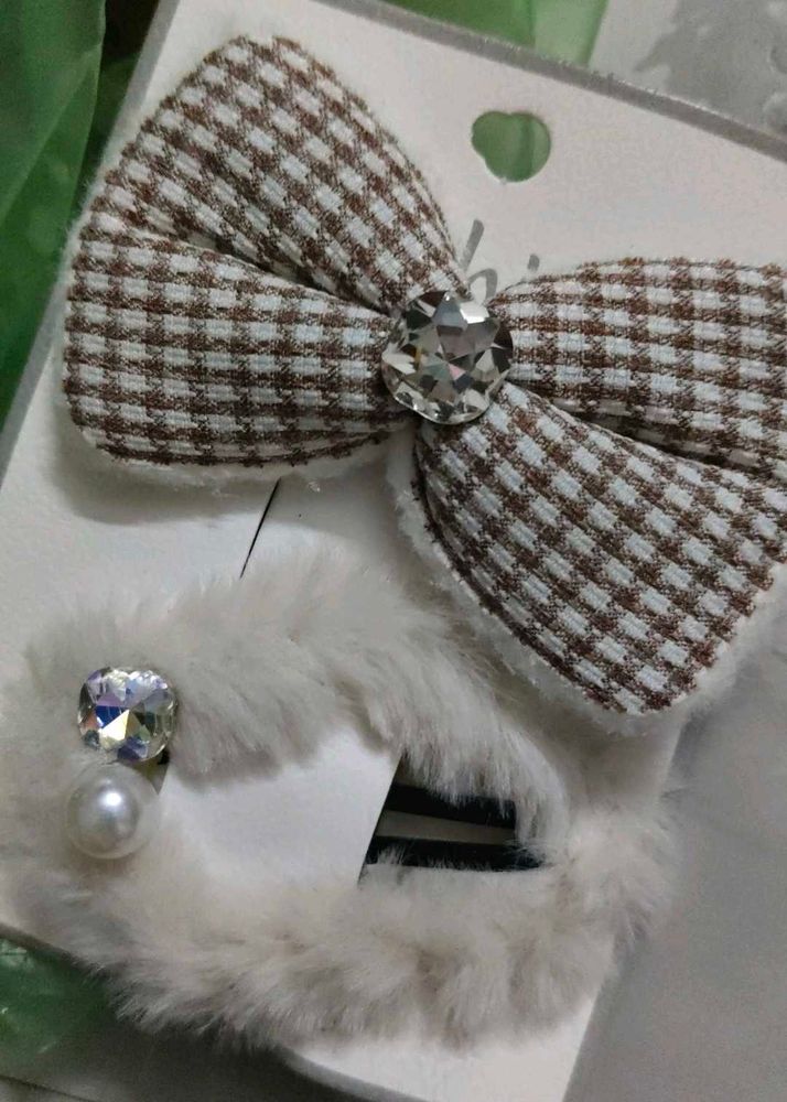 hair accessories bow nd clip 2 set in one packing