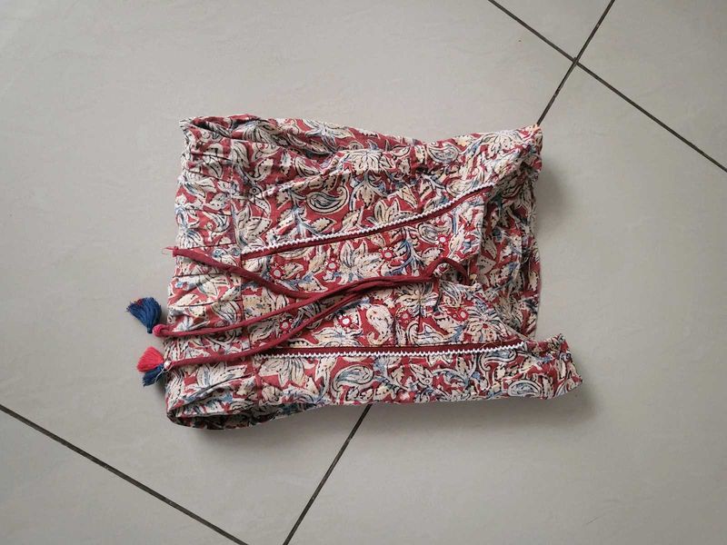 Floral Print And Flarred Top