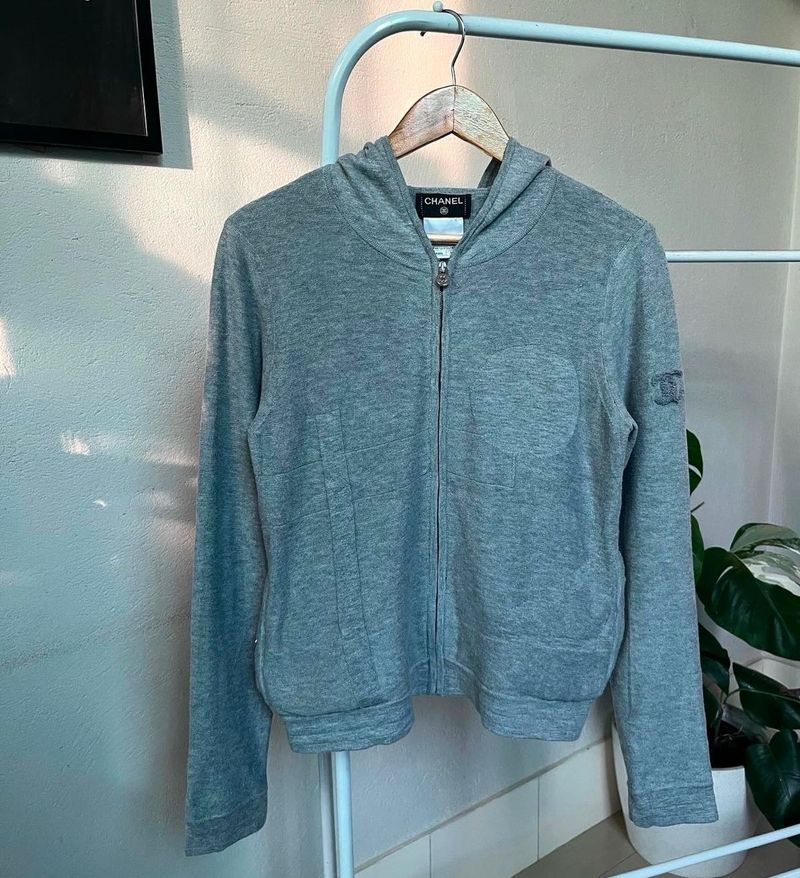 Chanel Zip Up 100% Cotton Jacket For Women