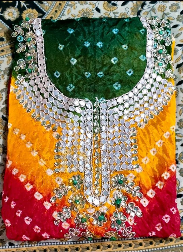 unstitched bandage pary wear kurti pant Dupatta se