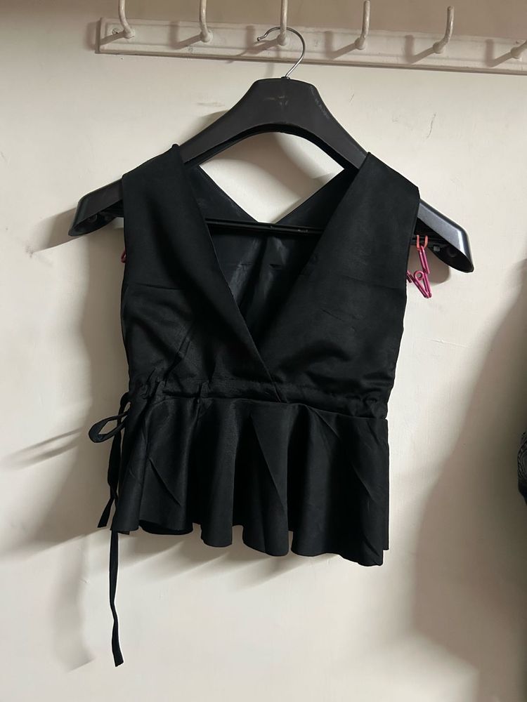 Chic Black Peplum Top