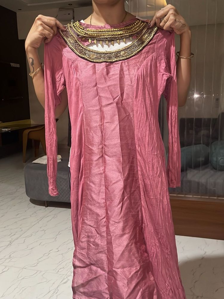 Pink Embellished Kurta