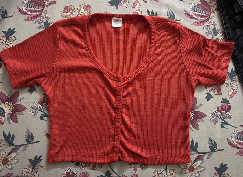 Cute Rusty Orange Crop Top