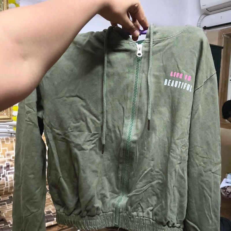 Green Hoodie with 'Life is Beautiful'