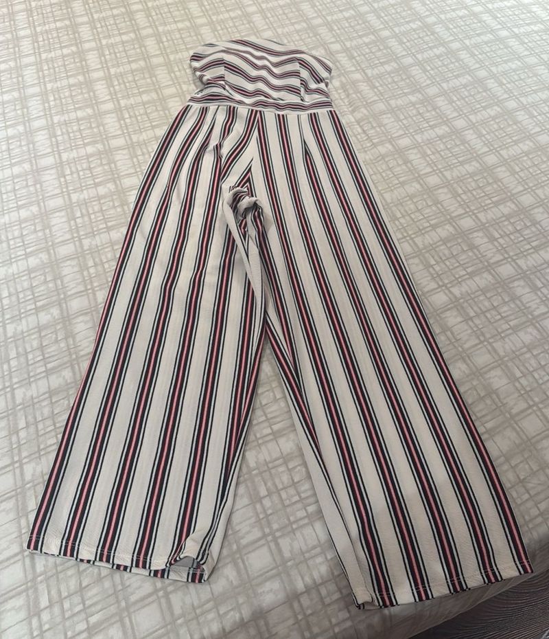 Striped Jumpsuit With Offshoulder