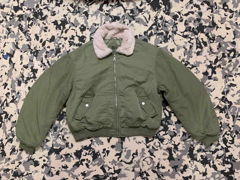 ZARA Olive Green Bomber Jacket