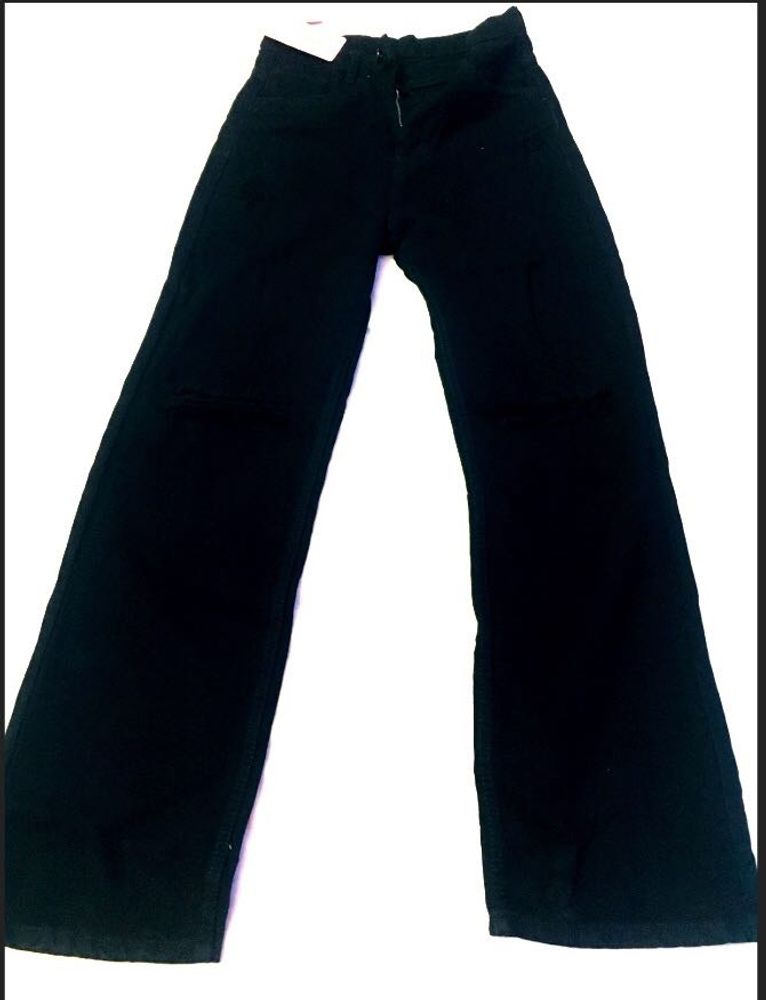 Black Denim Straight Fitted Jeans