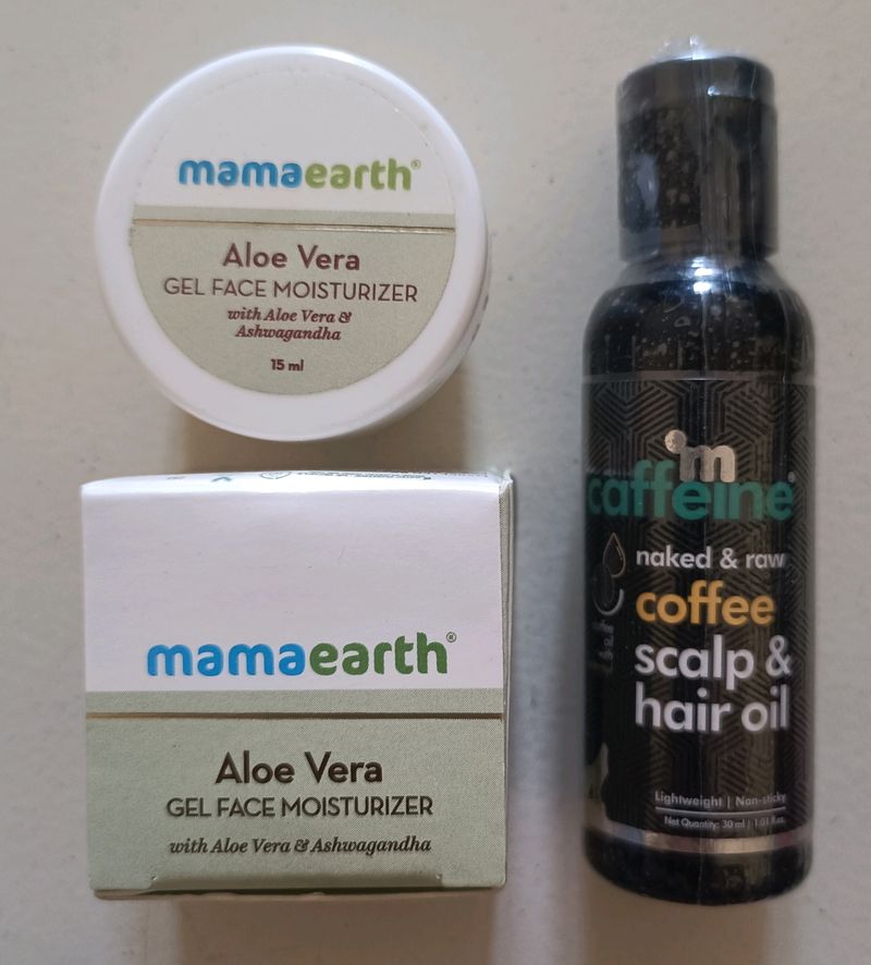 Mamaerth Moisturizer With Free M Caffeine Hair Oil