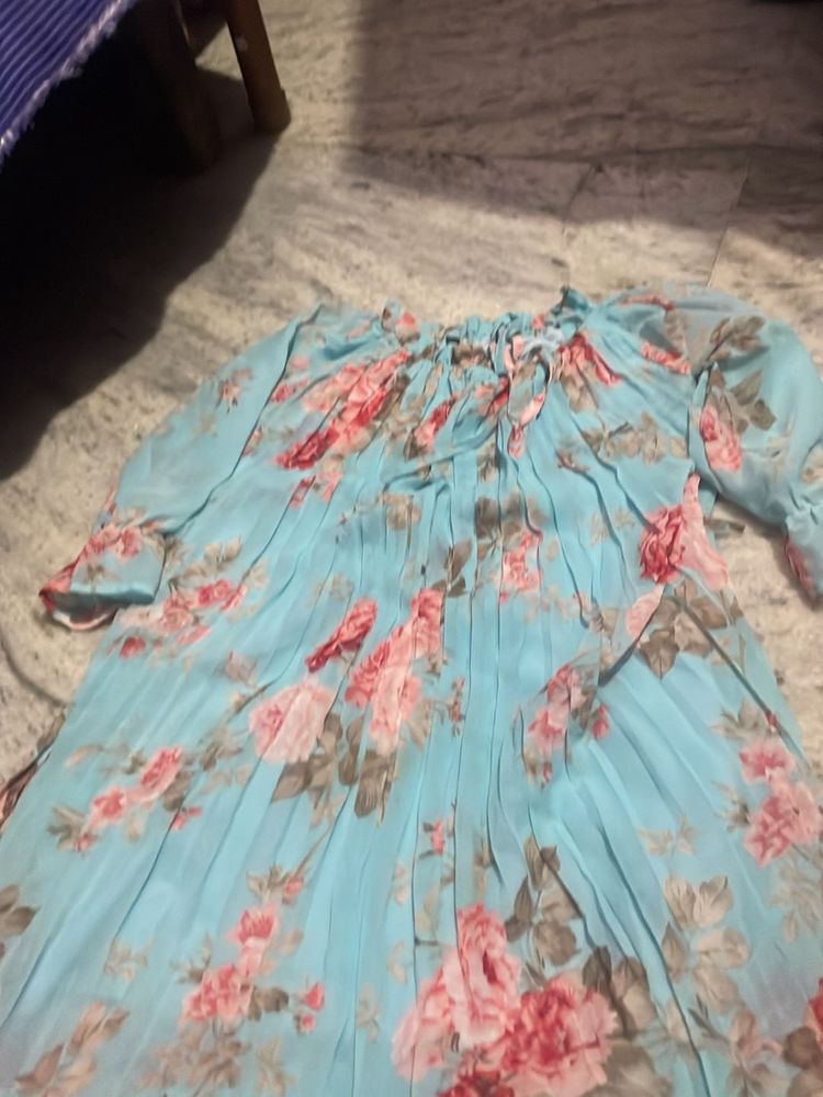 Floral Chiffon Off-Shoulder Dress