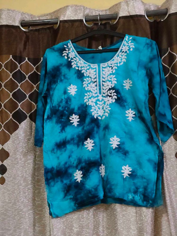 Blue Embroidered Kurta
