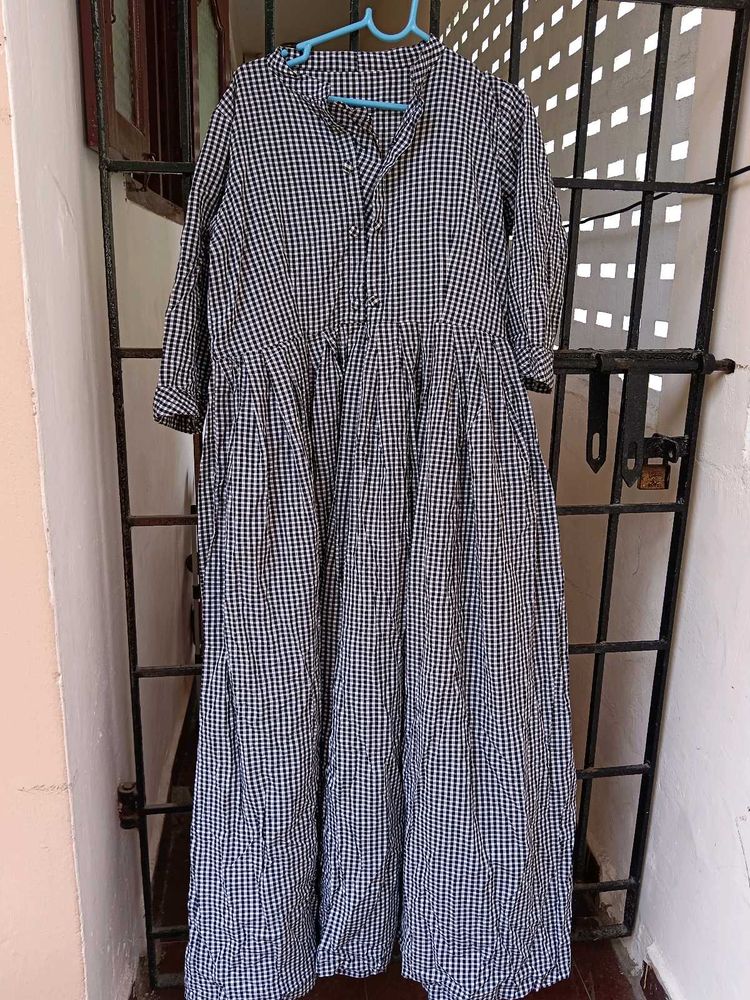 Black And White Checked Gown