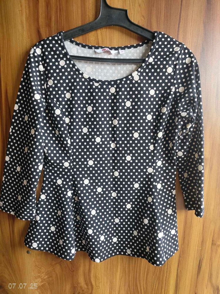 Polka Dot Peplum Top
