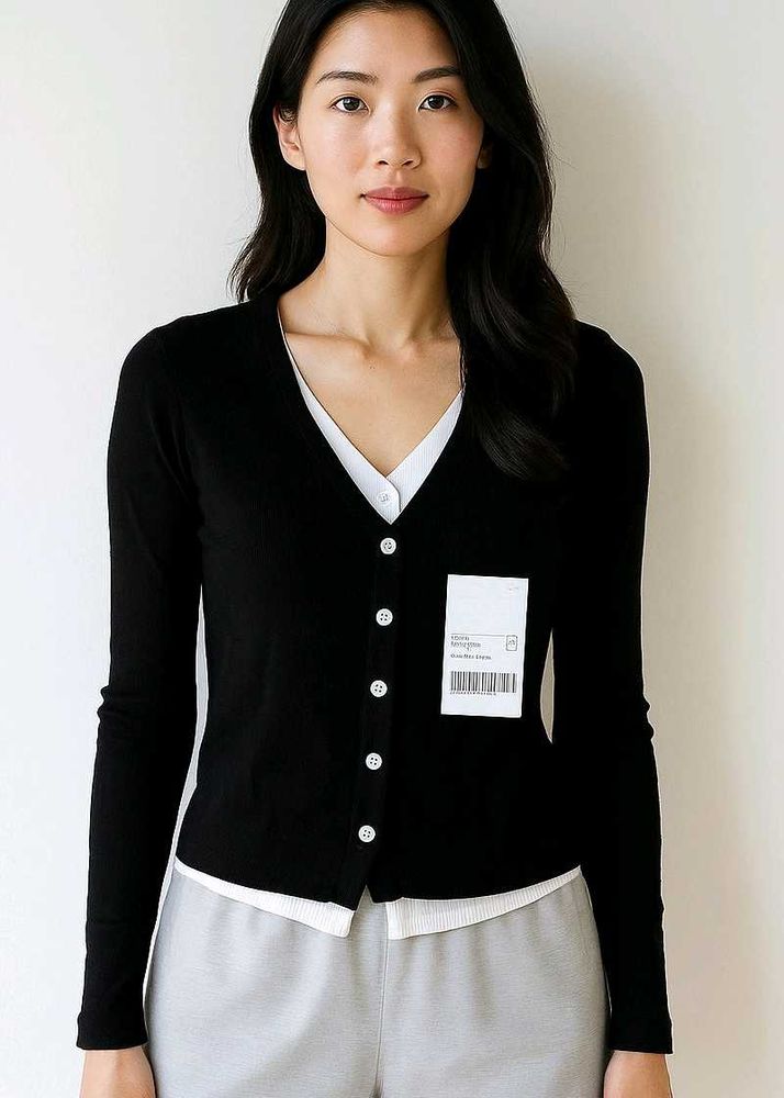 Black Buttoned Cardigan