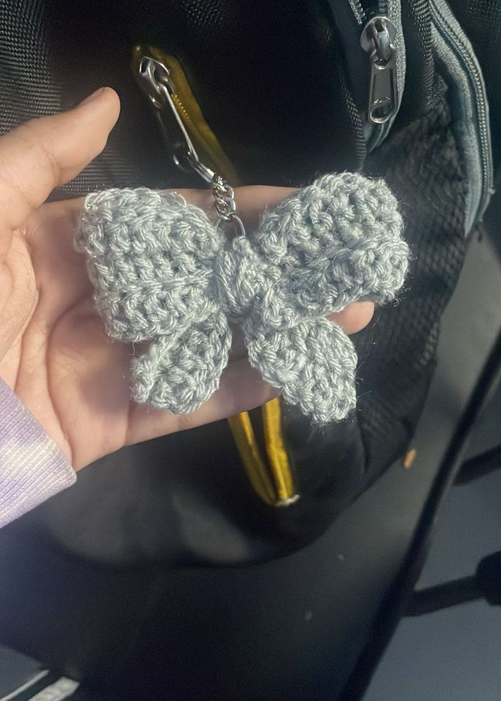 Crochet Bow Keychain