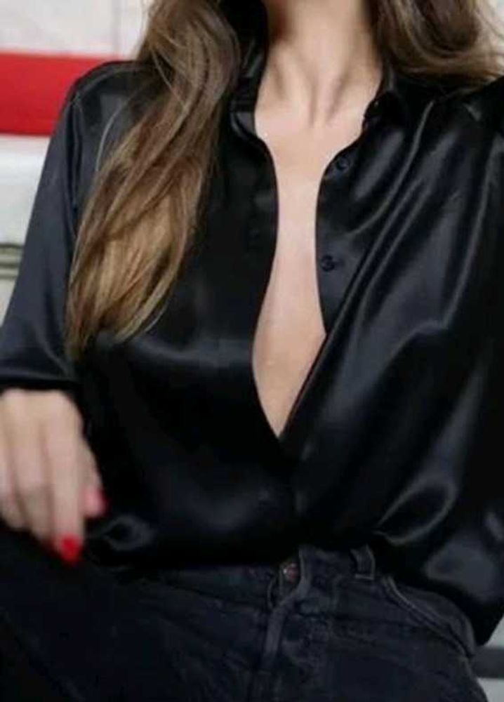 SSS black satin shirt