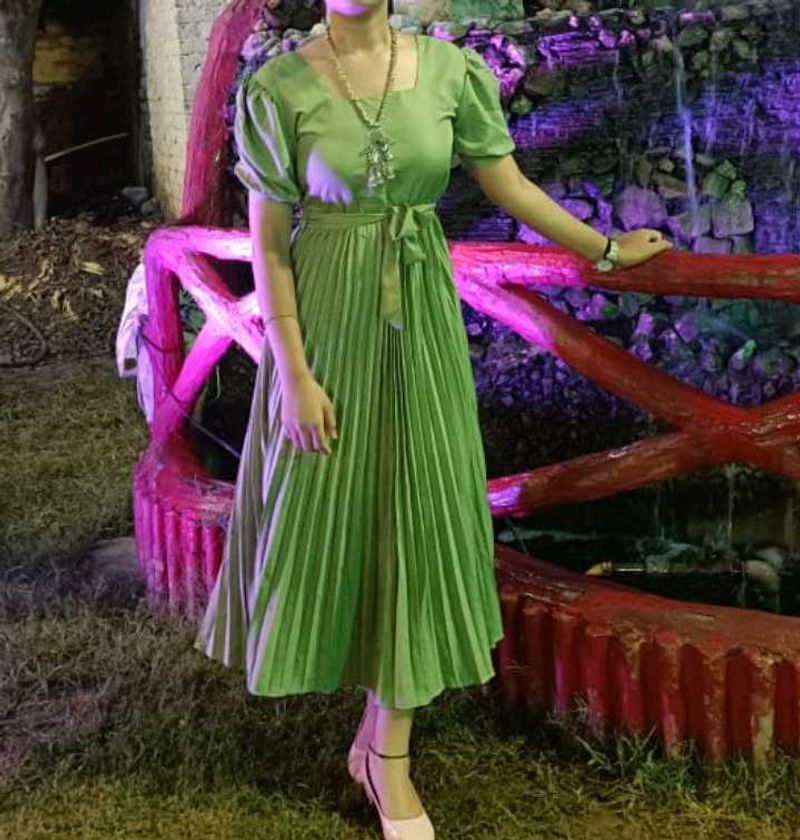 Party Wear Plated Flair Dress