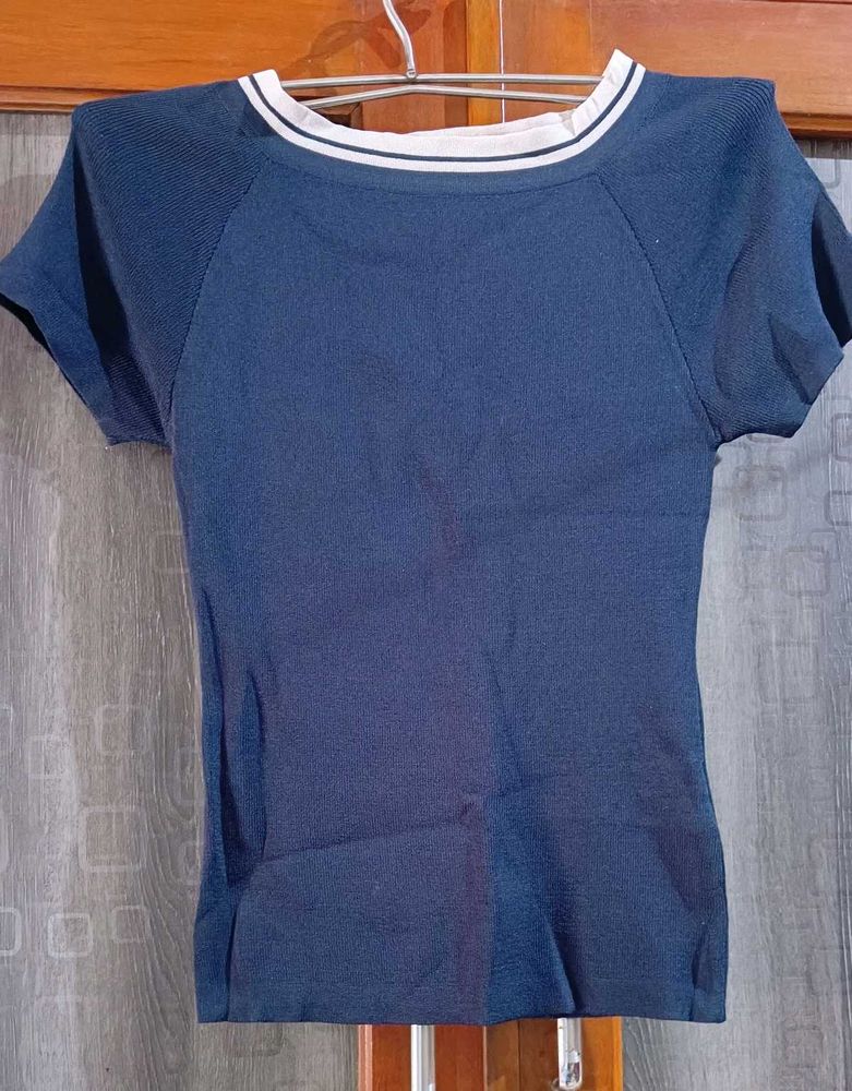 Blue Short Sleeve Top