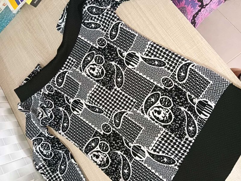 Black &amp; White Patchwork Dress