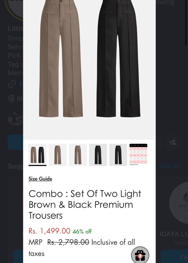 Combo: Set Of Two Light Brown &amp; Black PremiumT