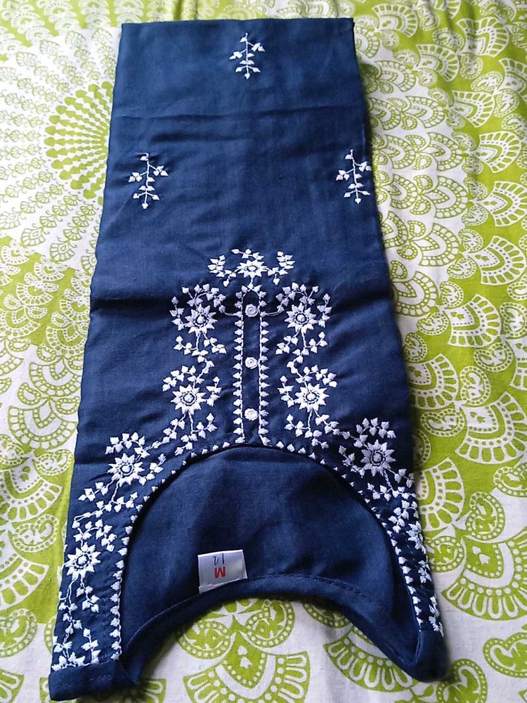 Blue Embroidered Kurti - Size Medium