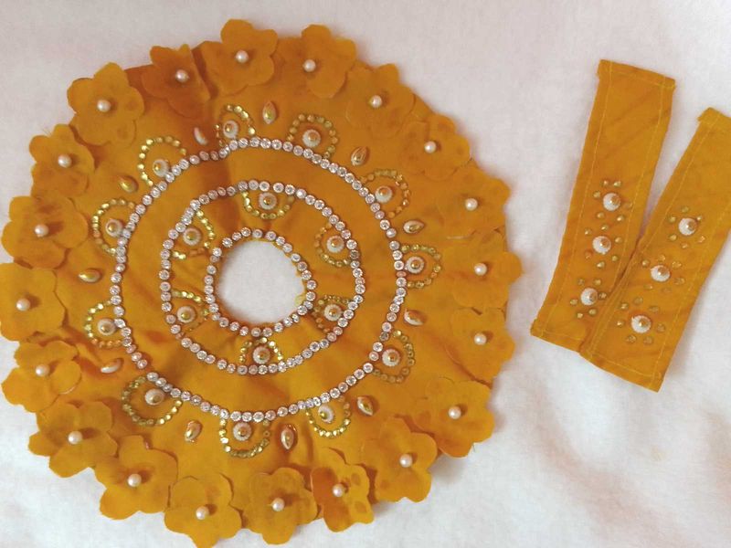 Mustard Embellished Dress &amp; Straps