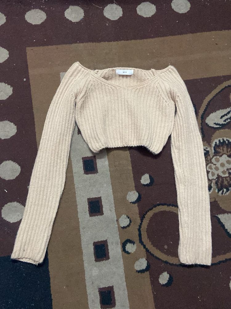 Cute Cropped Knit Sweater