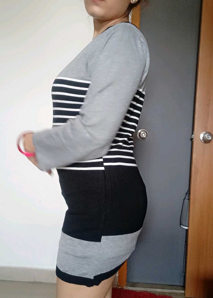 Striped &amp; Colorblocked Mini Dress