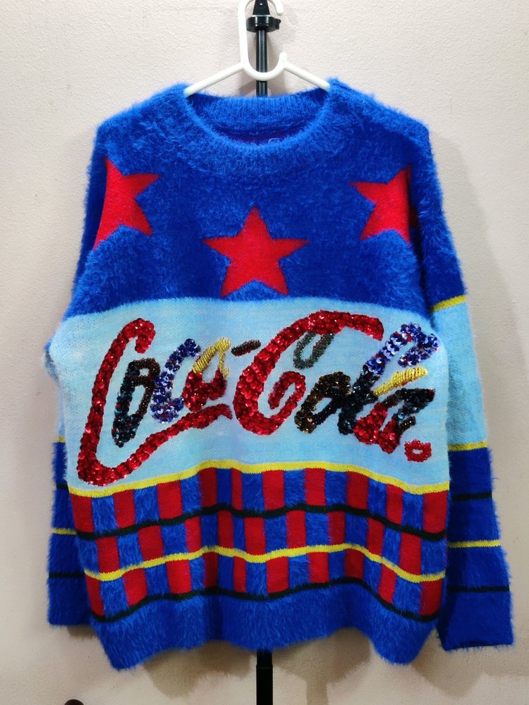 imported vintage  Coca-Cola fuzzy sweater