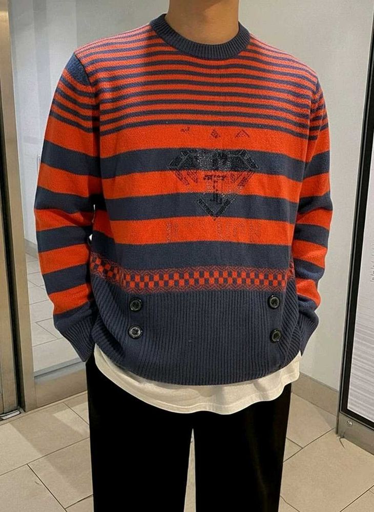 Men Striped Knit Pullover Sweater