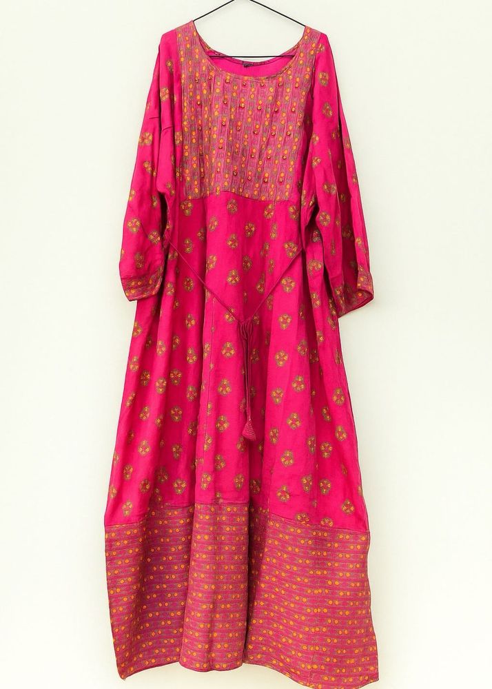 Festive Pink Floral Kurti