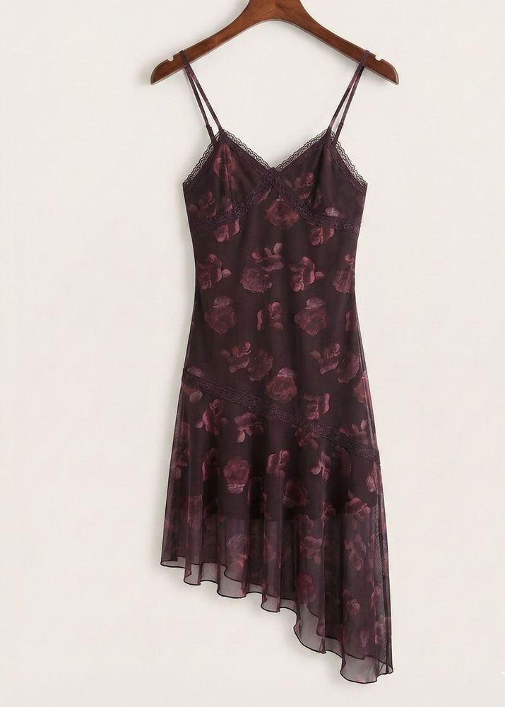 Floral Lace Trim Dress
