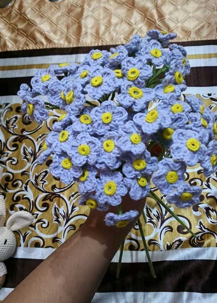 Crochet  Flower Forgot Me Not Bouquet ( Pack Of 2)