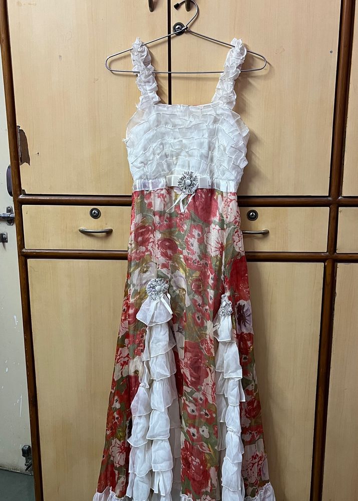 Floral Design Frock For Small Girls