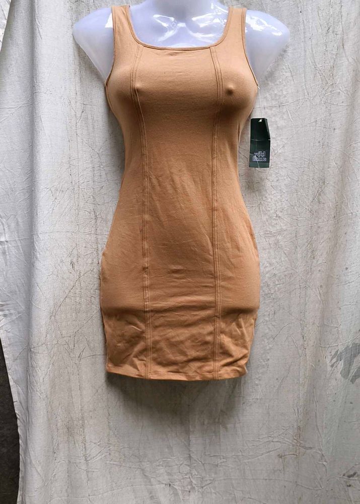 14296. Tan Bodycon Dress