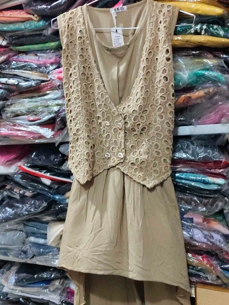 Crochet Jacket One Piece Dress