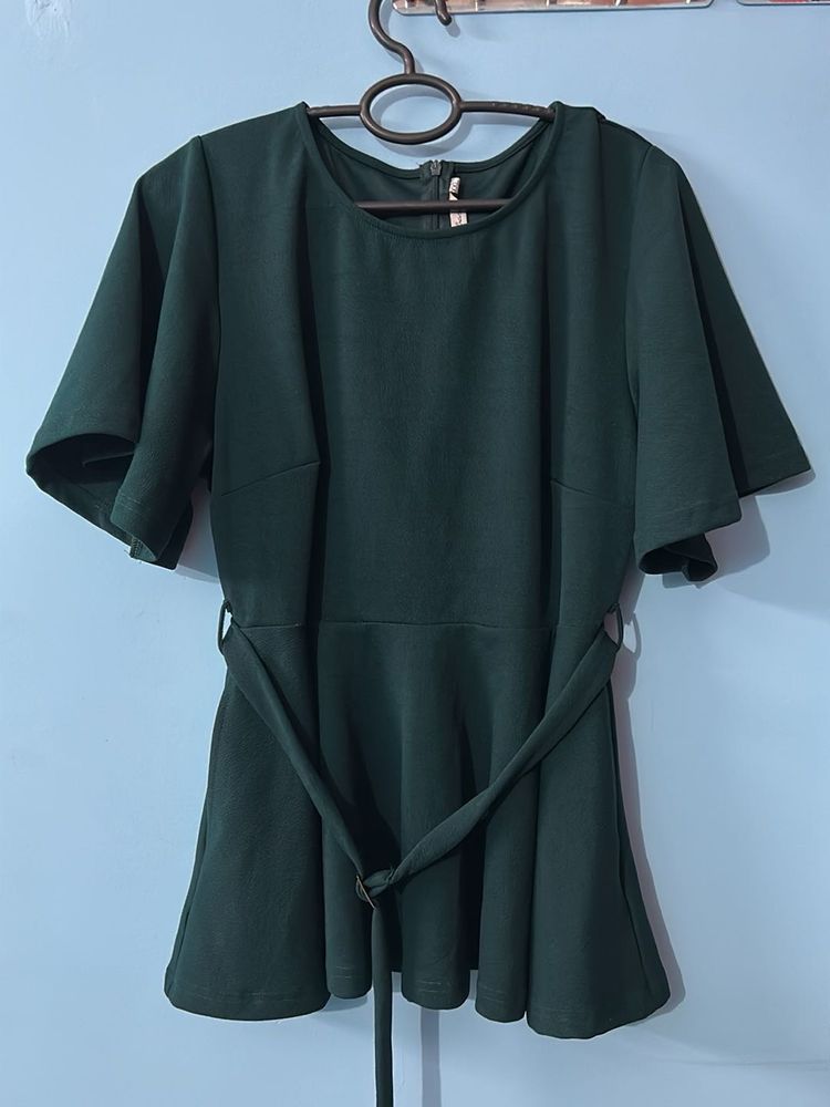 Elegant Green Flared Top